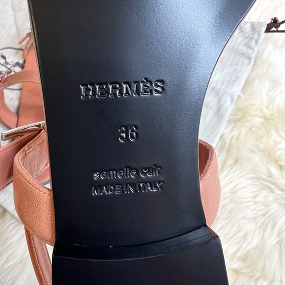 NEW Hermes Cristal Sandals In Rose Aube Size 36 6 Sold Out - Picture 10 of 11